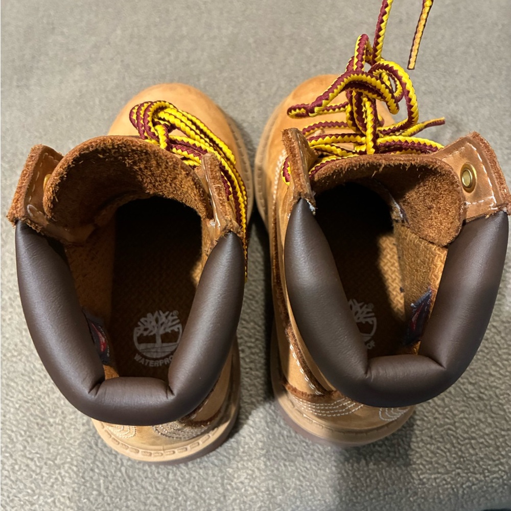 Timberland Kids Brown Boots with Yellow Laces